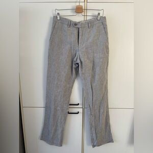 Zenformen 100% Linen Grey Pants Men 32R Preppy Coastal Academia Wedding